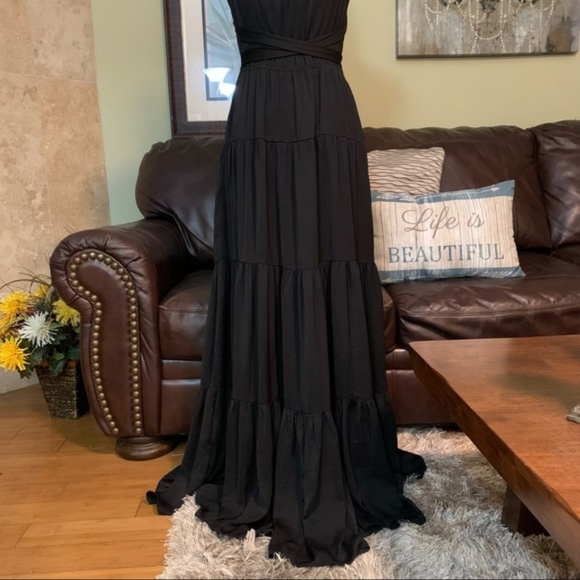 LULUS | Black Convertible Halter Maxi Dress M NWT - Picture 14 of 14
